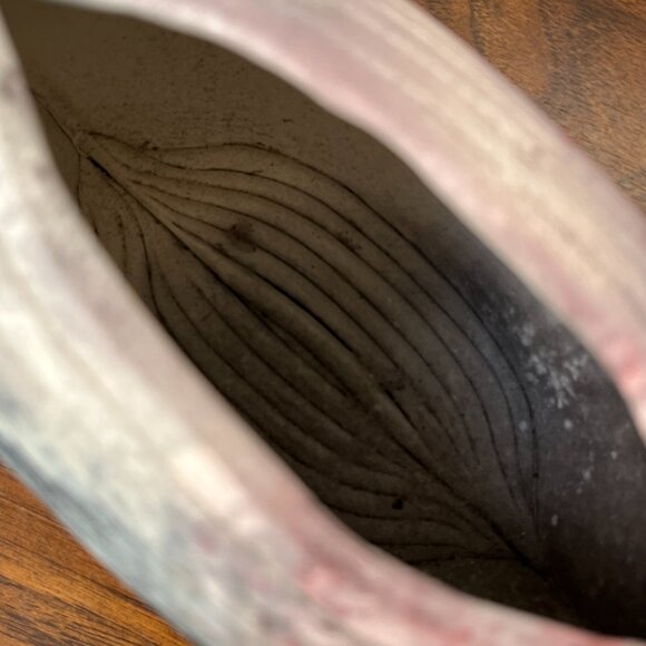 Ceramic Clay Vase Abstract Shape Handmade Black Gray Pink Author's Initials - Picture 13 of 15